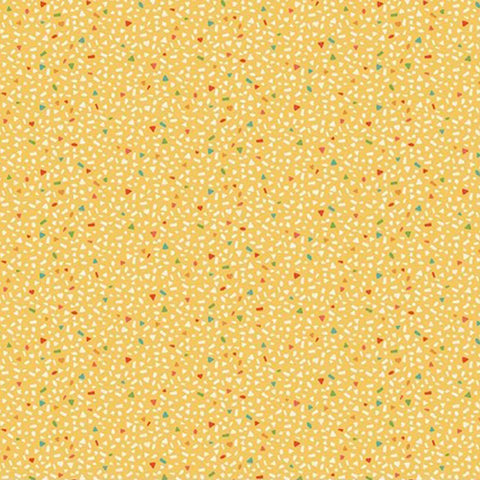 Sprinkles Ditsy Cotton Fabric - Yellow - Makower 2514/Y - Amelia Collection
