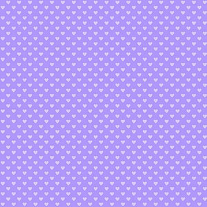 Hearts Cotton Fabric - Purple - Andover Fabrics 9149/P