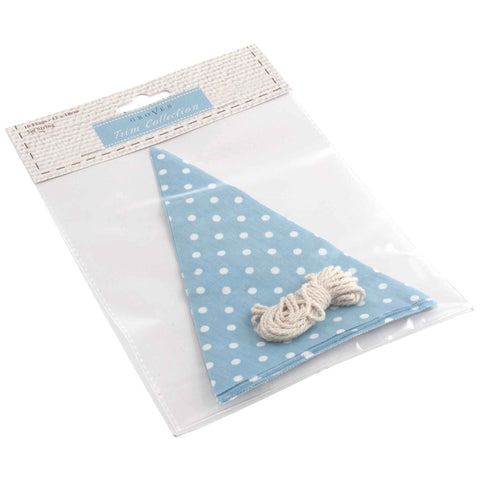 Make Your Own Bunting Kit - Blue with White Spots - Cotton Fabric