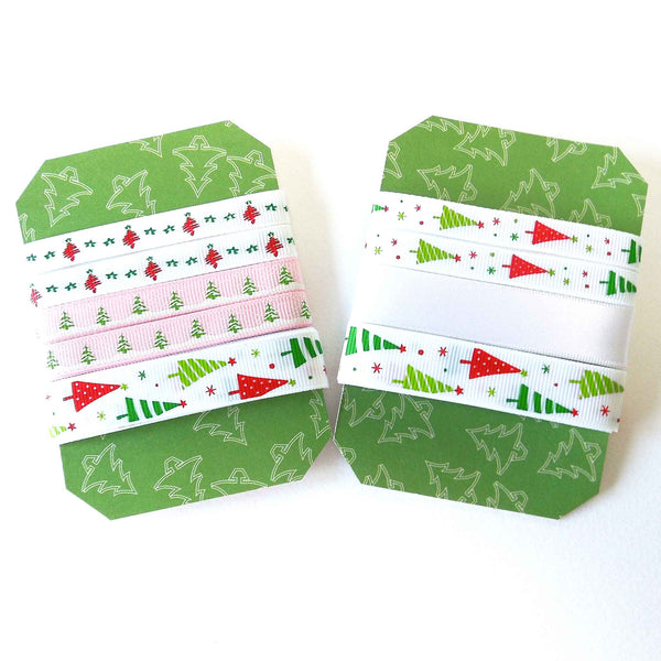 Christmas Ribbon Collection - Red and Green Christmas Trees - 3 Metres