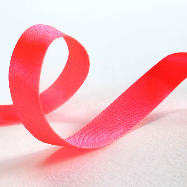 10mm Fluorescent Pink - Double Sided Satin Ribbon - Berisfords