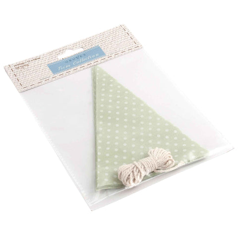 Make Your Own Bunting Kit - Green with White Spots - Cotton Fabric