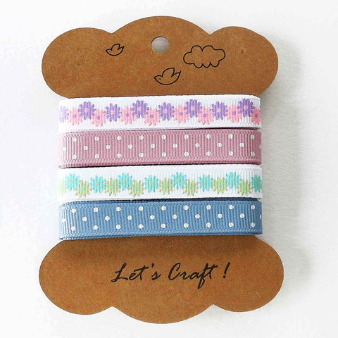 10mm Grosgrain Ribbon Collection - Pink - Blue - 4 metres