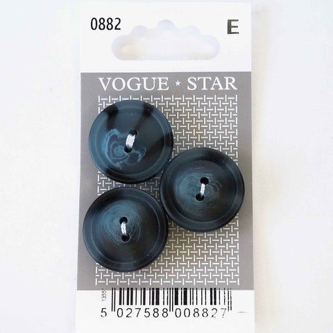 Vogue Star Buttons - Blue - 22mm - Pack of 3 - VS0882