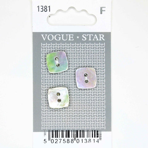 Vogue Star Buttons - Shell - 15mm - Pack of 3 - VS1381