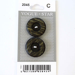 Vogue Star Buttons - Charcoal- 22mm - Pack of 2 - VS2045