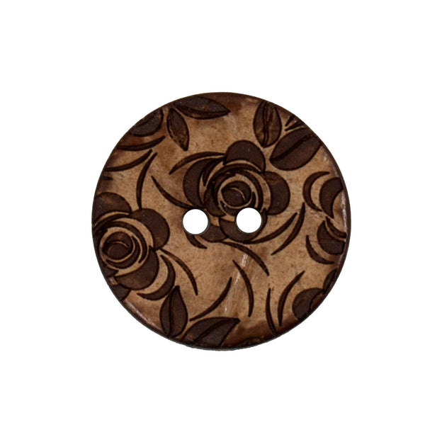 Vogue Star Buttons - Brown Flower- 25mm - Pack of 2 - VS2101