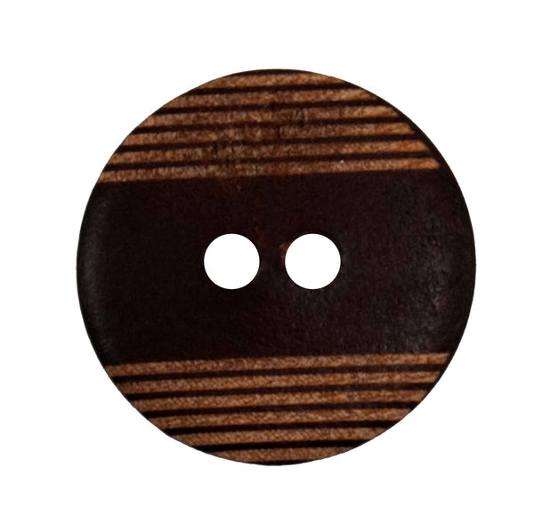 Vogue Star Buttons - Brown Stripe- 20mm - Pack of 2 - VS2120