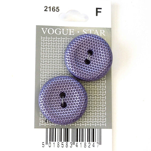 Vogue Star Buttons - Lilac Textured - 27mm - Pack of 2 - VS2165