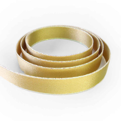 Iridescent Metallic Edge Satin Ribbon - Honey Gold - Berisfords - 5mm - 15mm