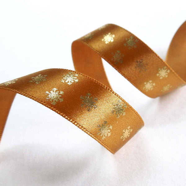 Metallic Polka Flakes Ribbon Old Gold/Gold Berisfords 15mm - 25mm