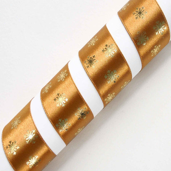 Metallic Polka Flakes Ribbon Old Gold/Gold Berisfords 15mm - 25mm