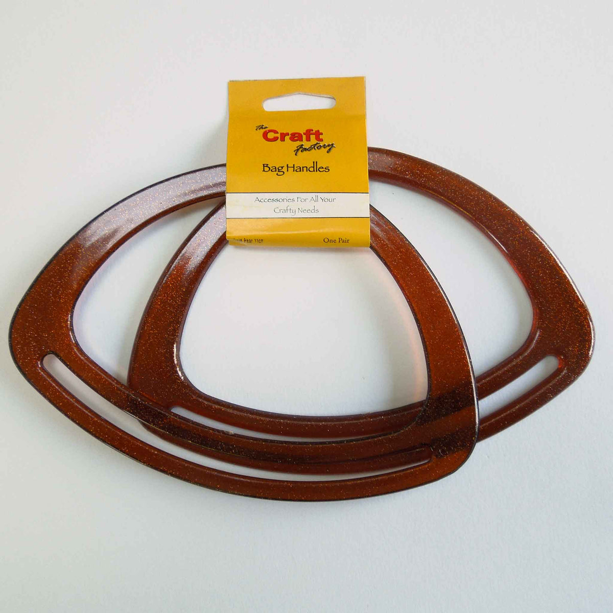Bag Handles Oval 7 inch Gold Glitter on Brown The Craft Factor