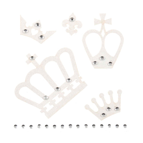 Crown Gems White Craft Embellishments C2337WH - Pack of 5