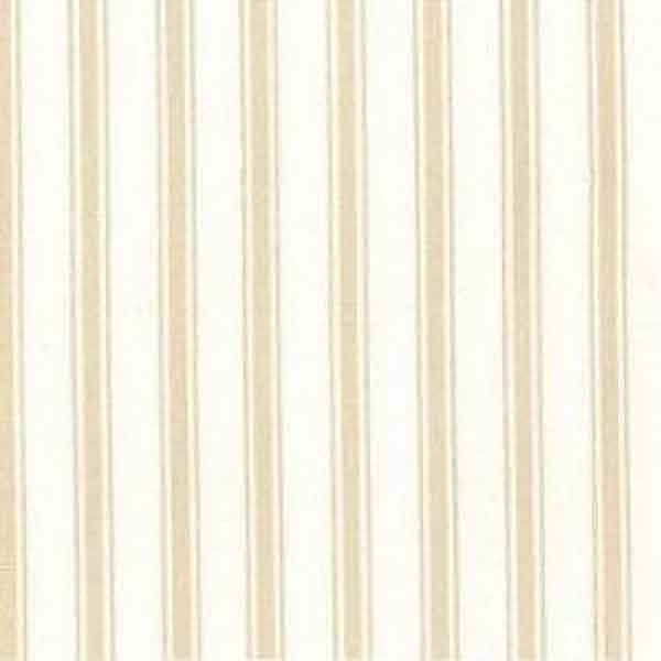 Ticking Stripe Beige Cotton Fabric - Rose & Hubble
