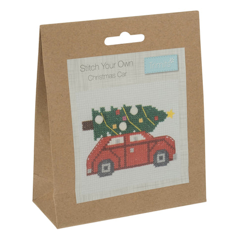 Mini Counted Cross Stitch Kit Christmas Car - Trimits GCS45