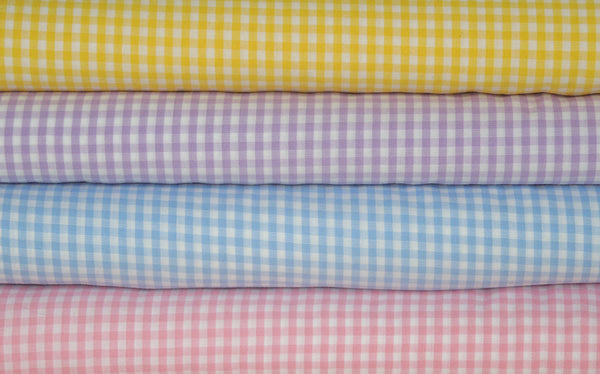Gingham Yellow Cotton Fabric - 3mm Check