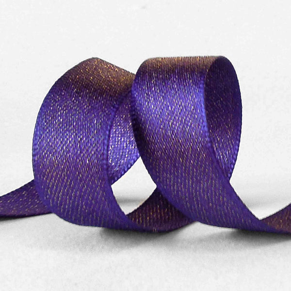Glitter Satin Ribbon - Liberty - Purple - Berisfords - 10mm - 15mm - 25mm