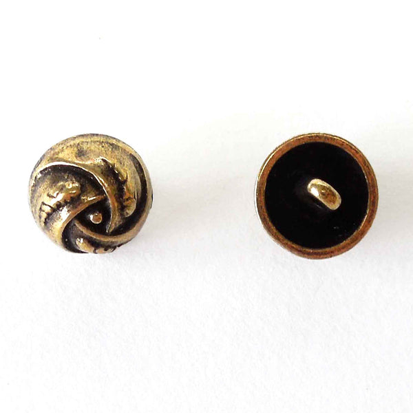 15mm Metal Rose Swirl Buttons - Gold - Pack of 5