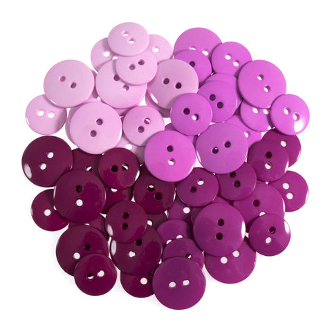 Craft Waterfall Pink Trimits 19 and 15 mm - 72 Buttons