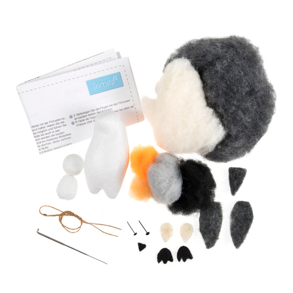 Needle Felting Penguins Kit, Make Your Own Penguins, TCK011