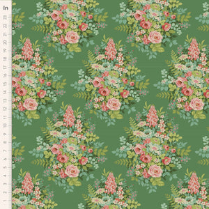 Whimsy Flower Cotton Fabric Green Chic Escape Collection - Tilda 100442