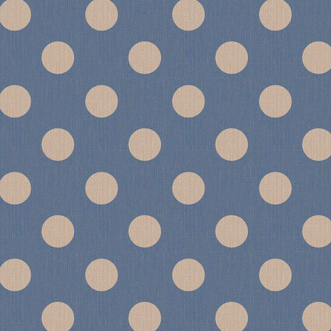 Tilda Chambray Dots Cotton Fabric - Denim - Basics Collection - Tilda 160057