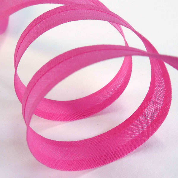 15mm Plain Bias Binding Bright Pink - Single Fold