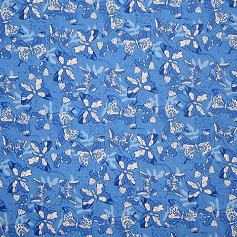 Butterflies Cotton Fabric, Blue Small Butterfly Fabric