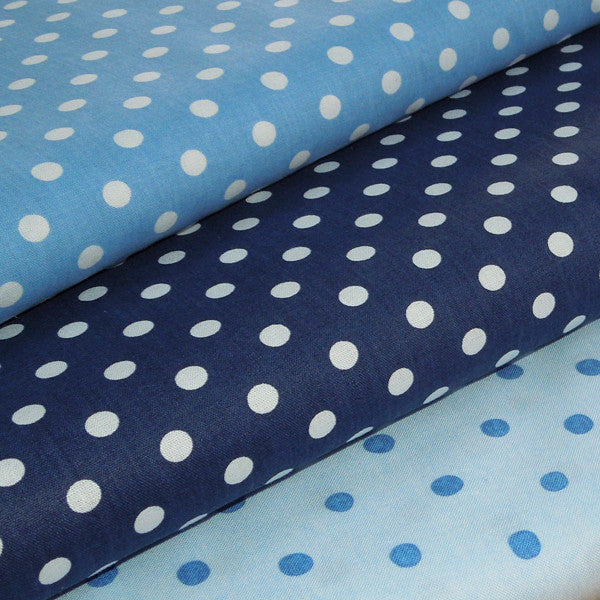 Polka Dot Mid Cornflower Blue - Cotton Fabric