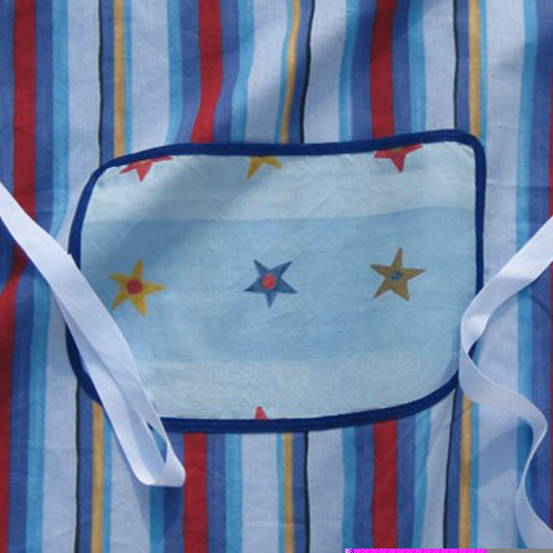 Older Child's Personalised Apron, Kid's Blue Stripe Apron with Pocket, Handmade in Pure Cotton, Ages 7 - 12 yrs