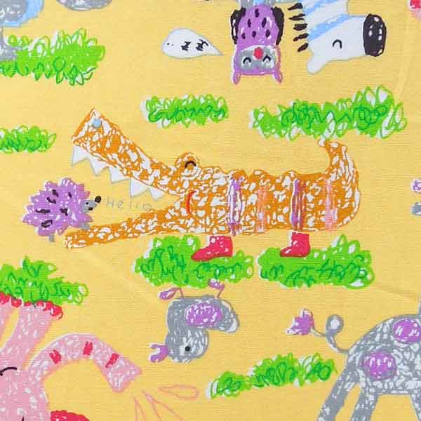 Baby Elephant Cotton Poplin Fabric Yellow and Pink - Rose & Hubble