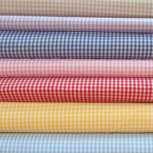 Gingham Yellow Cotton Fabric - 3mm Check