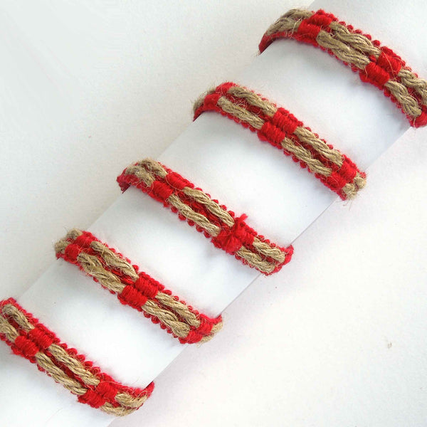 10mm Wrapped Jute Trim - Red