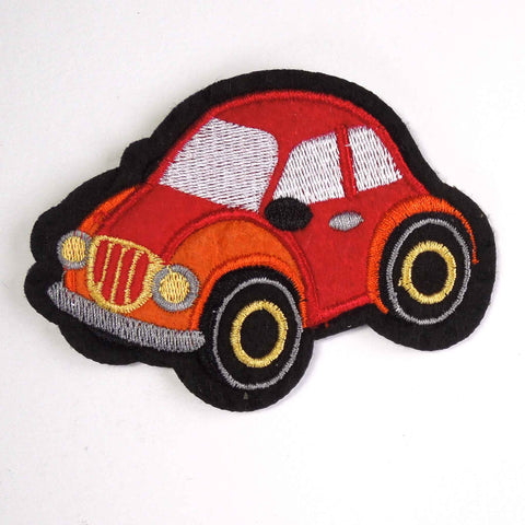 Red Car Motif Large Iron or Sew On - Trimits