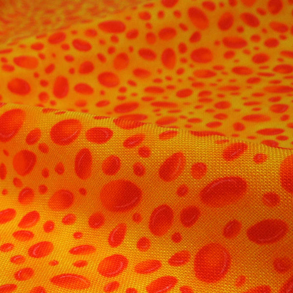 Orange Jelly Bean Dots on Yellow Cotton Fabric - Timeless C1901