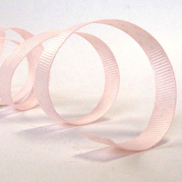 10 mm Pale Pink Polka Dot Ribbon on Wooden Bobbin - 3 metres