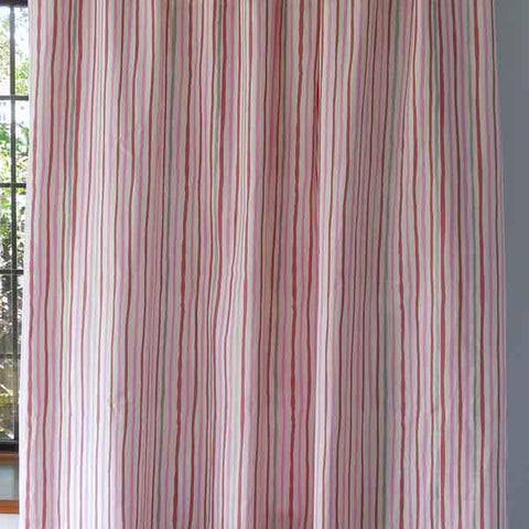 Shimmer Stripe Pink Silver Furnishing Fabric and Clarke - All At Sea Collection