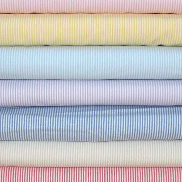 Narrow Stripe Yellow White - Cotton Fabric