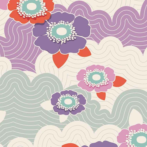 Tilda Frances Cotton Fabric - Lilac - Lazy Days Collection - Tilda 100168