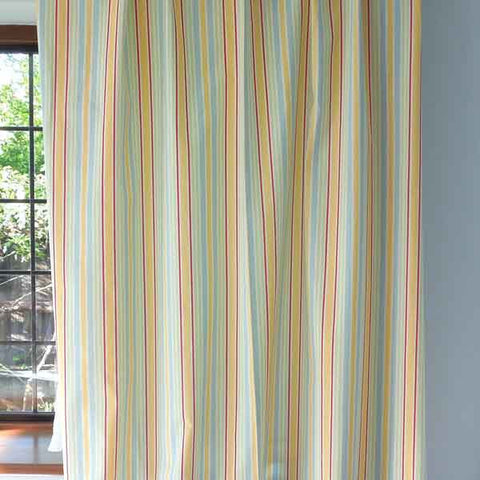 Toy Stripe Sunshine Yellow Furnishing Fabric and Clarke - Playtime Collection