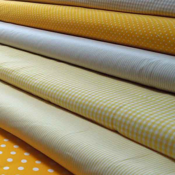 Narrow Stripe Yellow White - Cotton Fabric