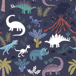 Dinosaur Collection Lewis and Irene glow in the dark dinosaur fabric