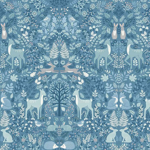 Dusk Trail Cotton Fabric - Blue - Makower 014/B - Foxwood