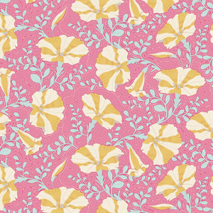 Tilda Striped Petunia Pink Cotton Fabric - Gardenlife Collection - TD100305