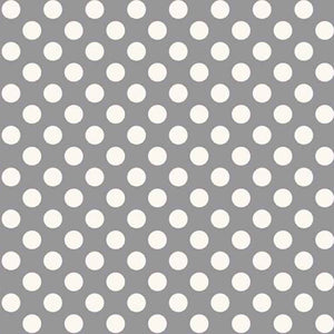 Silver Grey Polka Dot Cotton Fabric - Makower 1572/S - Basics Collection