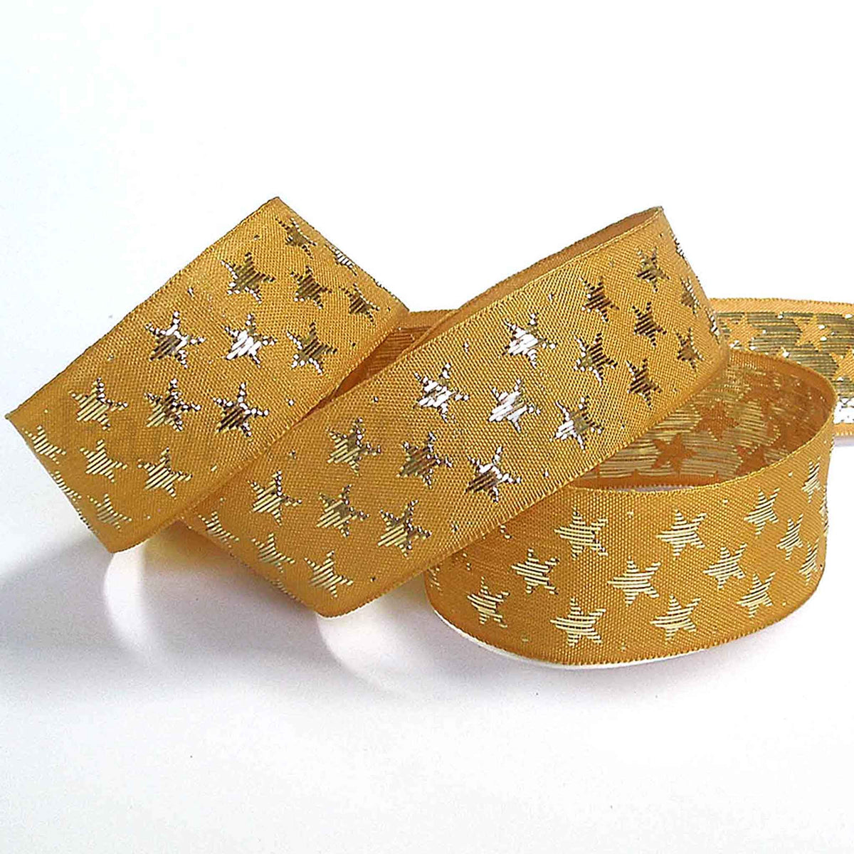 Galaxy Star Ribbon - Gold and Gold - Berisfords - 10mm - 25mm – Fabric ...