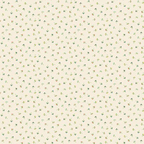 Flower Buds Cotton Fabric - Cream - Makower 2512/Q - Amelia Collection