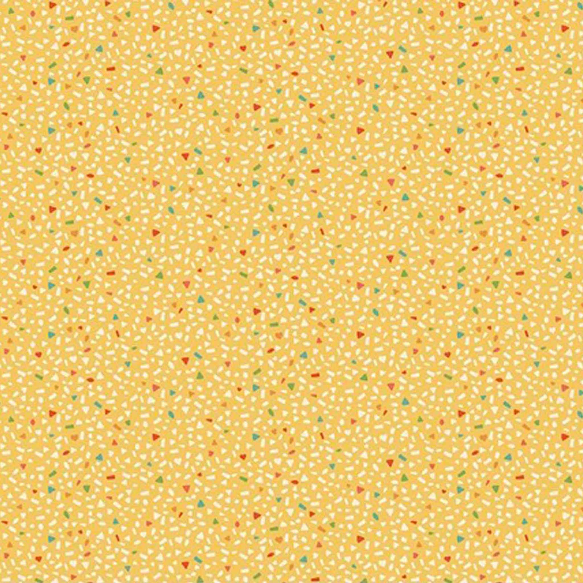 Sprinkles Ditsy Cotton Fabric - Yellow - Makower 2514/Y - Amelia Collection