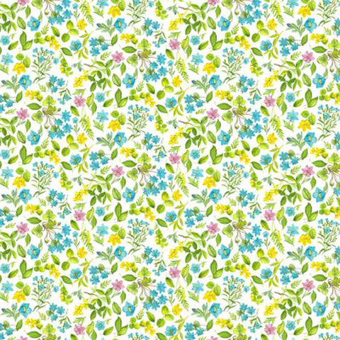 Wildflowers Cotton Fabric - Makower 2548/T - Summer Days